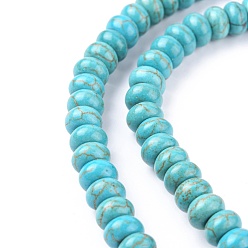 Turquoise Synthetic Turquoise Beads Strands, Dyed, Rondelle, Turquoise, 8x5mm, Hole: 1mm, about 80pcs/strand, about 15 inch