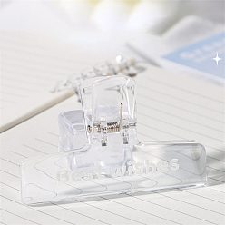 Прозрачный Прозрачные пластиковые зажимы бульдога, шарнирный зажим, школьные офисные принадлежности, прозрачные, 47x74 мм