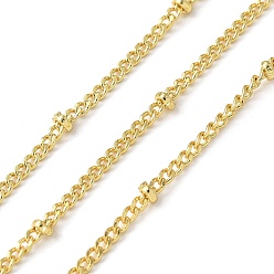 Настоящее золото 18K Латунные сателлитные цепи, пайки, без кадмия, без никеля и без свинца, с катушкой, реальный 18 k позолоченный, 2x1.5x1 мм