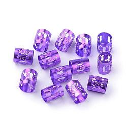 Розовато-лиловый Алюминиевые дреды бусы украшение для волос, манжеты для волос, розовато-лиловый, 9x8 мм, отверстие : 7 мм