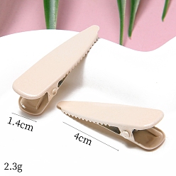 Мокасин Заколки для волос из кожи аллигатора цвета макарон, аксессуары для волос для девочек женщин, слеза, мокасин, 40x14 мм