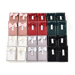 (52) Непрозрачная лаванда 24шт. 6цвета картонные коробки для ювелирных изделий, для ожерелья, Браслеты, кольцо, серьга, с бантиком снаружи и черной губкой внутри, прямоугольные, разноцветные, 8.1x5.1x2.6 см, 4 шт / цвет