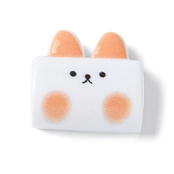 Оранжевый Непрозрачные кабошоны из смолы, кролик, оранжевые, 23x24.5x10 мм