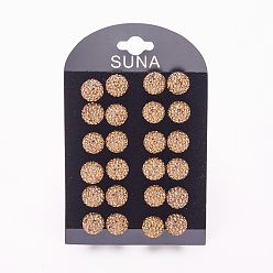 220_Дымчатый Топаз Подарок для валентина для нее, 925 серьги из стерлингового серебра австрийского хрусталя, мяч серьги, круглые, 220 _smoke топазом, 12 мм