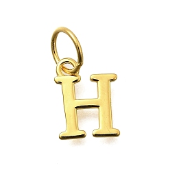 Letter H 925 стерлингов серебряные подвески, реальный 18 k позолоченный, буквы, Письмо ч, 10x7.5x1 мм, отверстие : 4 мм