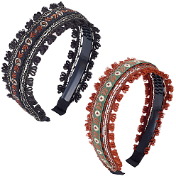 (52) Непрозрачная лаванда 2 шт. 2 цвета цветочные обручи для волос украшения для женщин, летние аксессуары для волос в стиле бохо, разноцветные, 160x125x45 мм, 1 шт / цвет