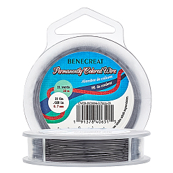 Черный Цвет Металла Круглая медная проволока для изготовления ювелирных изделий, металлический черный , 0.7 мм, 21 датчик, около 65.61 футов (20 м) / рулон