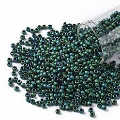 (706) Matte Color Iris Teal Тохо 8/0 круглые бусины, японский бисер, (706) матовый цвет ирис бирюзовый, 3 мм, отверстие : 1 мм, Около 222 шт / 10 г