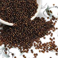 Коричневый 12/0 стакан бисер, серебряная линия круглое отверстие, круглые, коричневые, 2 мм, Отверстие: 1 мм, о 30000 бисер / фунт