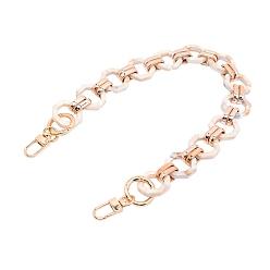 Wheat Acrylic Bag Tape, with Light Gold Alloy Swivel Clasps & Spring Gate Rings, for Bag Replacement Accessories, Wheat, 46x2.6x1.1cm