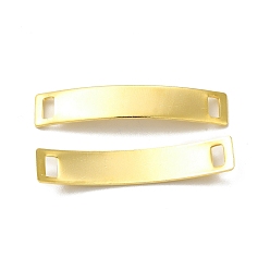 Настоящее золото 24K Подвески из латуни, без кадмия и без свинца, долговечный, звенья изогнутого прямоугольника, реальный 24 k позолоченный, 6x34x1 мм, отверстие : 2x4 мм