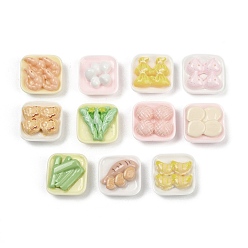 Mixed Shapes Непрозрачные кабошоны из смолы, имитация еды, разнообразные, 13x14x6~8 мм