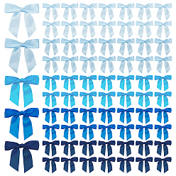 (52) Непрозрачная лаванда 75 шт. 5 стили полиэстер бант, с проволочными стяжками, для поделок подарочная упаковка свадебные конфеты украшение партии, разноцветные, 80~151x70~93x6~7 мм, 15 шт / стиль