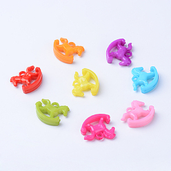 (52) Непрозрачная лаванда Непрозрачные акриловые подвески, игрушечный конь-качалка, разноцветные, 21.5x23x6 мм, Отверстие : 2.5 мм , около 500 шт / 500 г