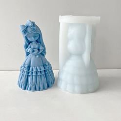 Cat Shape DIY 3d богиня девушка с фигуркой животного, статуя, силиконовые формы, Портретная скульптура, формы для литья из смолы, для уф-смолы, изготовление изделий из эпоксидной смолы, форма кошки, 90x63x55 мм