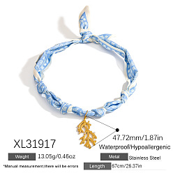 Другие 304 ожерелья-шарфы с подвесками из нержавеющей стали, золотые, 26.38 дюйм (67 см), Кулон : 47.72 мм