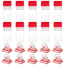 Прозрачный 20 коробки акриловые самоклеящиеся защелки, прямоугольные, прозрачные, 41x16x5.5 мм