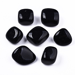 Obsidian Natural Black Obsidian Beads, Healing Stones, for Energy Balancing Meditation Therapy, Tumbled Stone, Vase Filler Gems, No Hole/Undrilled, Nuggets, 19~30x18~28x10~24mm 250~300g/bag