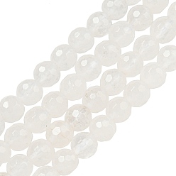 Хрусталь Природных кристаллов кварца бисер нитей, (128 грани)граненый, круглые бусины из горного хрусталя, 6 мм, отверстие : 0.9 мм, около 60 шт / нитка, 14.76 дюйм (37.5 см)
