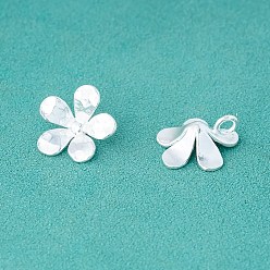 Серебро 925 подвески-цветы из стерлингового серебра, серебряные, 14.5x15x5 мм, отверстие : 2.5 мм