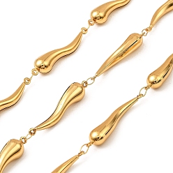 Золотой 304 Цепи из нержавеющей стали с острым перцем, пайки, с катушкой, золотые, 33x7.5x6 мм