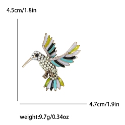 Золотой Эмалевый штифт, Брошь из сплава со стразами для рюкзака, птица, золотые, золотые, 45x47 мм