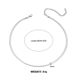 Нержавеющая Сталь Цвет Не тускнеющие ожерелья из нержавеющей стали с змеиной костью, цвет нержавеющей стали, 400x4 мм