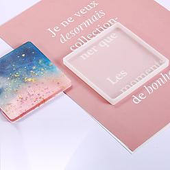 Белый Силиконовые формы, формы для литья смолы, для уф-смолы, изготовление ювелирных изделий из эпоксидной смолы, квадратный, белые, 186x186x12 мм, внутренний: 176x176 mm