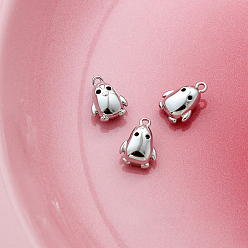 Пингвин Латунные подвески, платина, пингвин, 12x9 мм