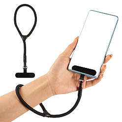 Черный Полиэфирный шнур для крепления телефона, для украшения мобильных аксессуаров, чёрные, 225 мм