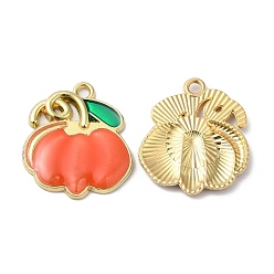 Помидор Подвески из экологически чистого сплава с эмалью, тыквенное очарование, помидор, 22x20x2 мм, отверстие : 1.8 мм