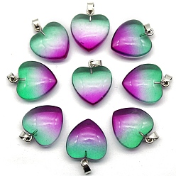 Другие Кварцы Подвеска из синтетического кварца, окрашенная распылением, сердцевидная, 20 мм