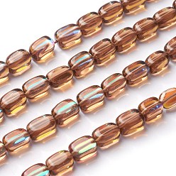 Сиена Синтетические лунные лучи, окрашенные, голографические бусы, самородки, цвет охры, 8~11x6~7 мм, отверстие : 1 мм, около 14.9 дюйма (38 см)