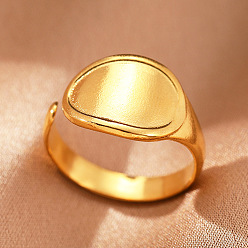 Oval 304 из нержавеющей стали манжеты кольца, золотые, овальные, внутренний диаметр: 15~20 мм