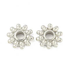 Платина CCB пластиковые шарики, цветок, платина, 10x2.5 мм, отверстие : 3 мм