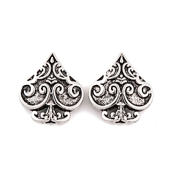 Античное Серебро Сплавочные овальные бусины тибетского стиля , без свинца и без кадмия, пики, античное серебро, 16.5x15x5 мм, отверстие : 2 мм, 312 шт / 1000 г