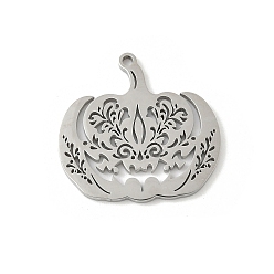 Нержавеющая Сталь Цвет 304 подвески из нержавеющей стали, тыквенное очарование, лазерная резка, анти-тускнение, цвет нержавеющей стали, 22x23x1.5 мм, отверстие : 1.4 мм