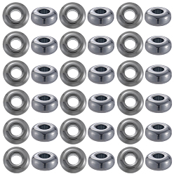 Немагнитные Гематит 40шт синтетические немагнитные гематитовые европейские бусины, бусины с большим отверстием, рондель, 14x6 мм, отверстие : 6 мм