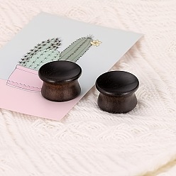 Черный Деревянные беруши калибры, Винтовой туннельный ушной расширитель для мужчин и женщин, чёрные, 12 мм