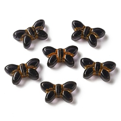 Черный Прозрачные бусины лэмпворк, бабочка, чёрные, 11x19x6 мм, отверстие : 1 мм, Около 55~65 шт / 100 г