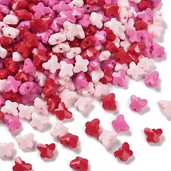 Красный Непрозрачные акриловые бусины, бабочка, граненые, красные, 6.5x8x4.5 мм, отверстие : 1.2 мм, 4000 шт / 500 г