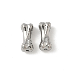 Нержавеющая Сталь Цвет 304 из нержавеющей стали бусы, кость, анти-тускнение, цвет нержавеющей стали, 12x5.5x4.5 мм, отверстие : 1.2 мм