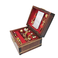 Brun De Noix De Coco Boîtes de rangement miniatures en bois, pour micro paysage, décor de maison de poupée, brun coco, 28x33x21mm