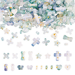 (52) Непрозрачная лаванда Наборы для изготовления ювелирных изделий своими руками, включая акриловые бусины, колпачки для бусин и подвески, разноцветные, 15x7x6.5 мм, отверстие : 2.5 мм