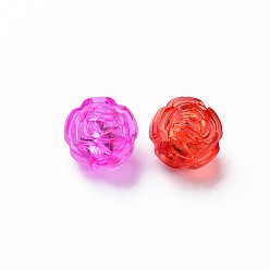 Mixed Color Transparent Acrylic Beads, Flower, Mixed Color, 11x10.5x9.5mm, Hole: 3mm, about 980pcs/500g