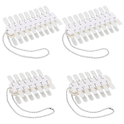 White 4Pcs 2 Style Plastic Polish Gel Salon Color Display Chart, Practice Nail Art Tool, Color Sample, White, 28.5cm, 2pcs/ style