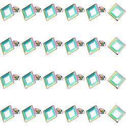 Rainbow Color 24шт. ионное покрытие (IP) 304 фурнитура для сережек-гвоздиков из нержавеющей стали, ромб, Радуга цветов, 13.5x13.5 мм, отверстие : 1.2 мм, штифты : 0.7 мм