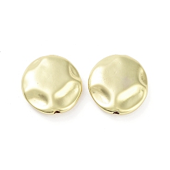 Настоящее золото 18K Стойки обшивки латунные бусины, долговечный, без свинца и без кадмия, плоско-круглые, реальный 18 k позолоченный, 17.5x17x4.5 мм, отверстие : 1.4 мм