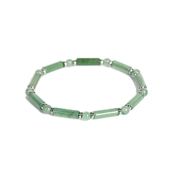 Зеленый Авантюрин Природные зеленые браслеты простирания авантурин шарик, с бусинами сплава, колонка, Внутренний диаметр: 5 cm