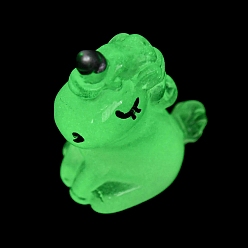 Бледно-Зеленый Светящийся орнамент в виде единорога из смолы, Светящаяся в темноте минифигурка, украшение для дисплея мультяшного единорога, бледно-зеленый, 24.5x12x19 мм